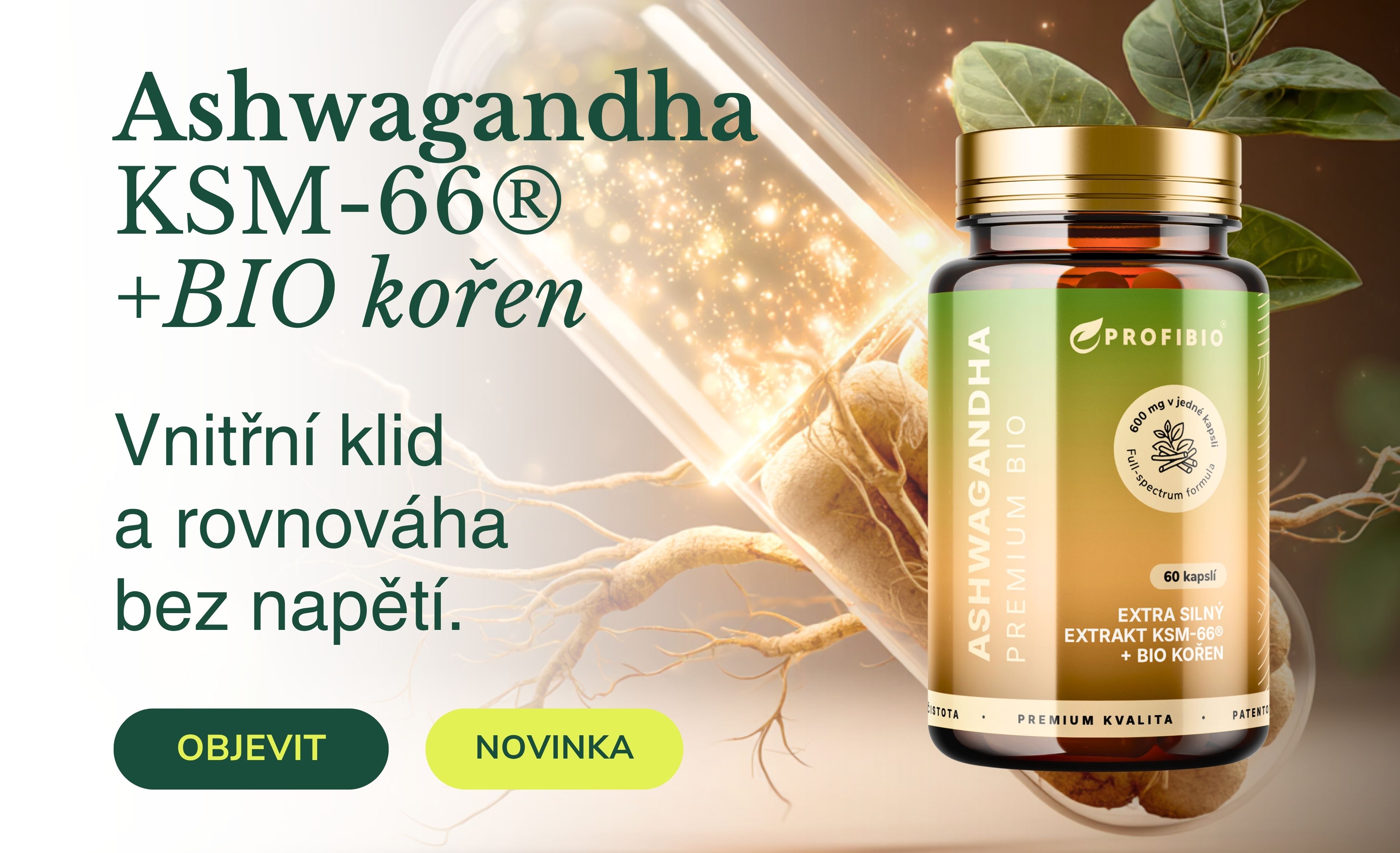 ashwagandha KSM + bio koren - profibio premium 